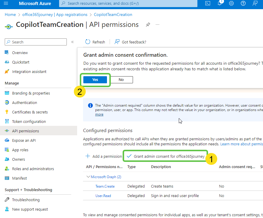 Grant Admin Consent
